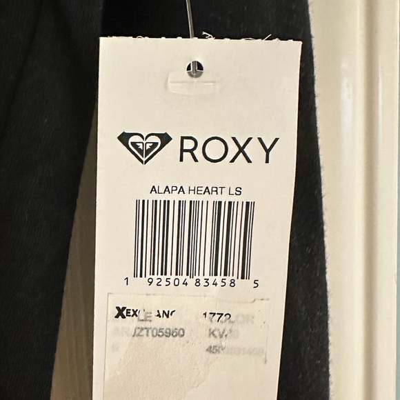 Roxy Beach Classics LS Surf Shirt Black with Logo - size small - Picture 5 of 5